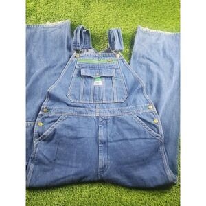 Liberty Bib Overalls Mens 36x32 Blue Denim Relaxed Fit Workwear Utility Pockets